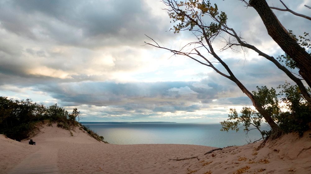 Sand bluffs above Lake Michigan at Sleeping Bear Dunes
